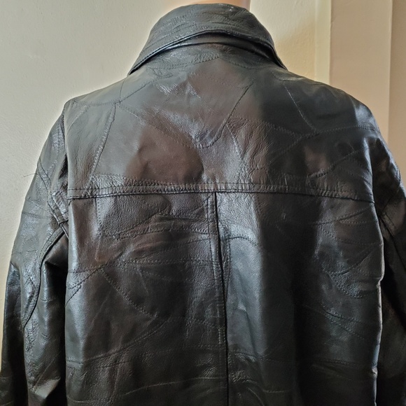 Flight Path Men's Leather Bomber Jacket Black Zip - Picture 6 of 8